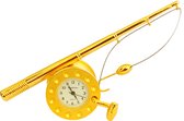 Horloge miniature canne à pêche en or canne à pêche horloge canne à pêche horloge Massief cloche de pêche Mini à poisson Klok