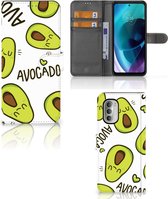 GSM Hoesje Motorola Moto G51 5G Mobiel Bookcase Valentijn Cadeautje Haar Avocado Singing