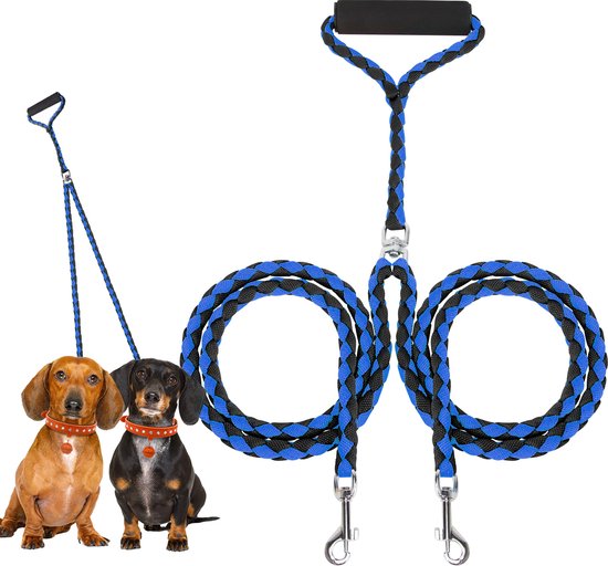 Zeg opzij niet Laat je zien KCMultisupplies Dubbele Hondenriem voor 2 Honden - Duo Hondenlijn voor Hond  - 120cm -... | bol.com