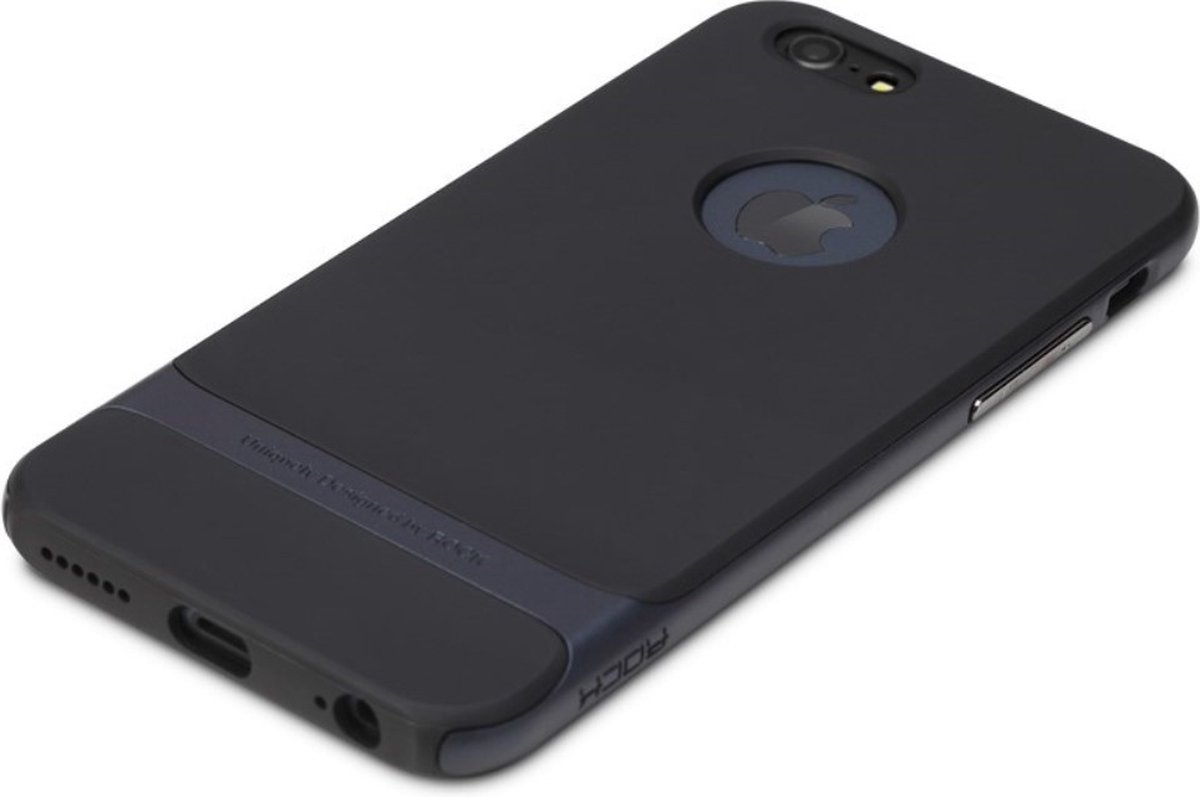 Rock Royce series Navy Blue geschikt voor iPhone 6 Plus 6s Plus hoesje case - Blauw - Zwart