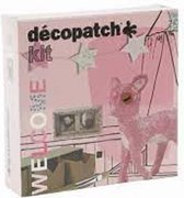 Decopatch - kit de bienvenue - Rose - Cadre photo, bambie, guirlande, boites