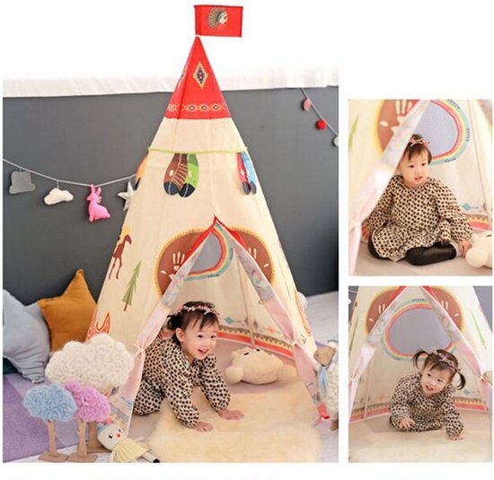 serie Kelder vacuüm TDR-Opvouwbare Speeltent - Kids Tipi Tent-Idianen Wigwam tipi tent 160CM |  bol.com