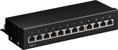 CAT6 Gigabit Desktop Patch Panel 1U met 12 poorten - afgeschermd / zwart