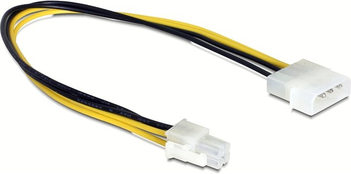 Molex (m) - ATX12V P4 (m) voedingskabel - 0,15 meter
