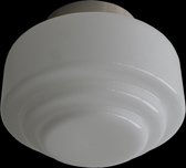 Art deco plafondlamp Cambridge | Ø 30 cm | staal / wit glas | gispen / retro / jaren 30