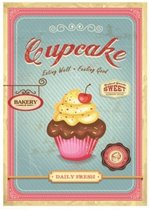 Wandbord - Cupcake Daily Fresh - Leuk Voor In De Keuken