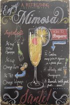 Wandbord - Enjoy Mimosa - Het Recept Voor Een Lekkere Mimosa