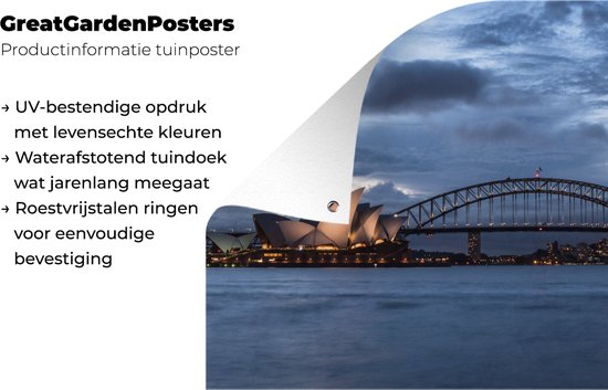 Posters de jardin Opéra de Sydney et Sydney Harbour Bridge en Australie - 50x50 cm - Toile de jardin - Affiche d'extérieur