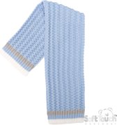 Soft Touch Sjaal - Chevron Acryl - Blauw - Maat Small - 30 x 70 cm