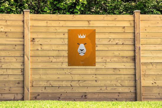 Le portrait d'un lion hollandais affiche jardin 60x80 cm - Toile de jardin / Toile d'extérieur / Peintures d'extérieur (décoration de jardin)