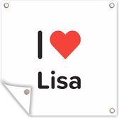 Tuin poster I love - Lisa - Meisje - 200x200 cm - Tuindoek