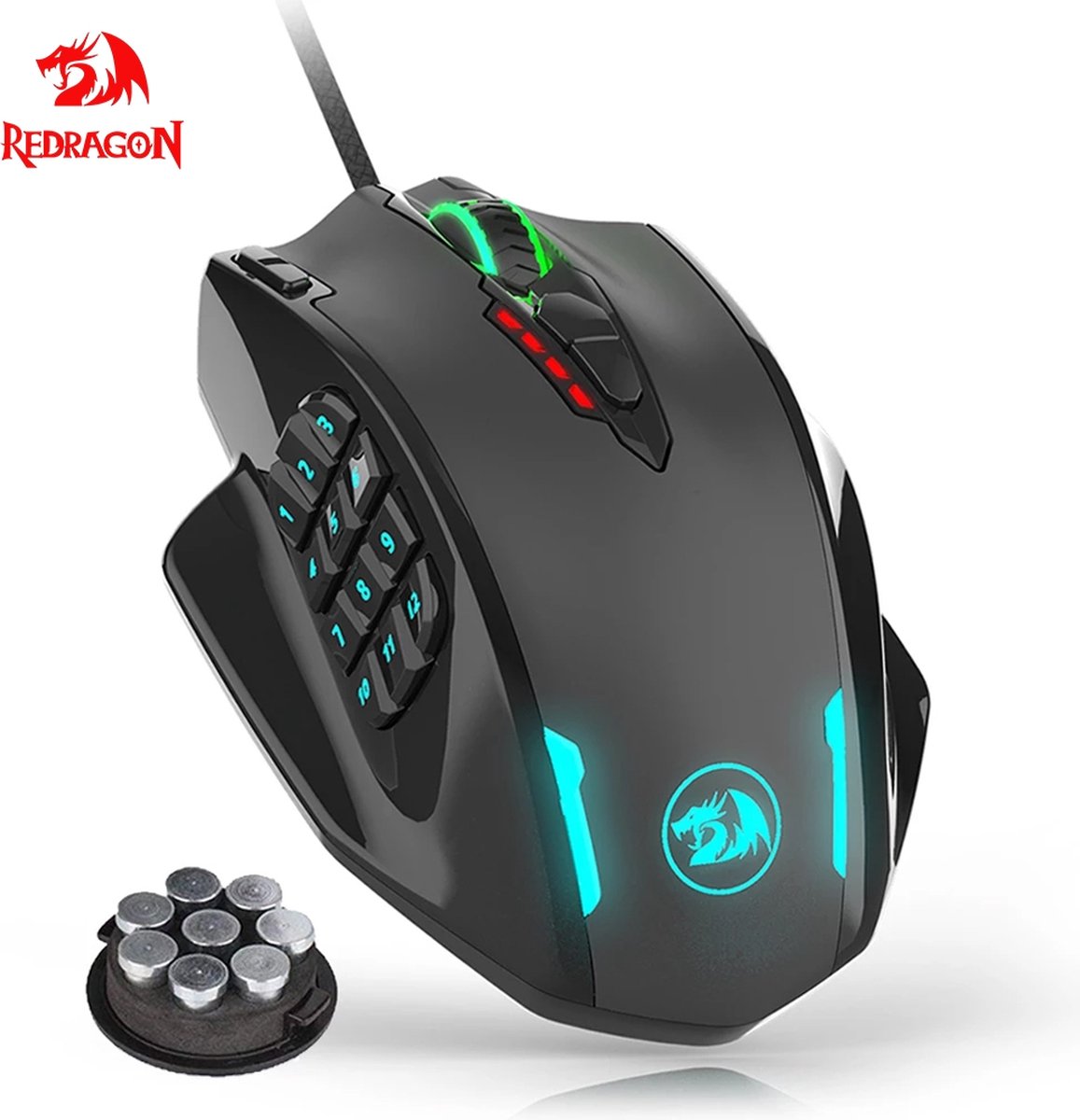 Redragon M908 Impact Usb - Bedrade Rgb Gaming Muis 12400 Dpi - 17 Knoppen - Programmeerbare Game Optical Muizen - Backlight Laptop Pc Computer