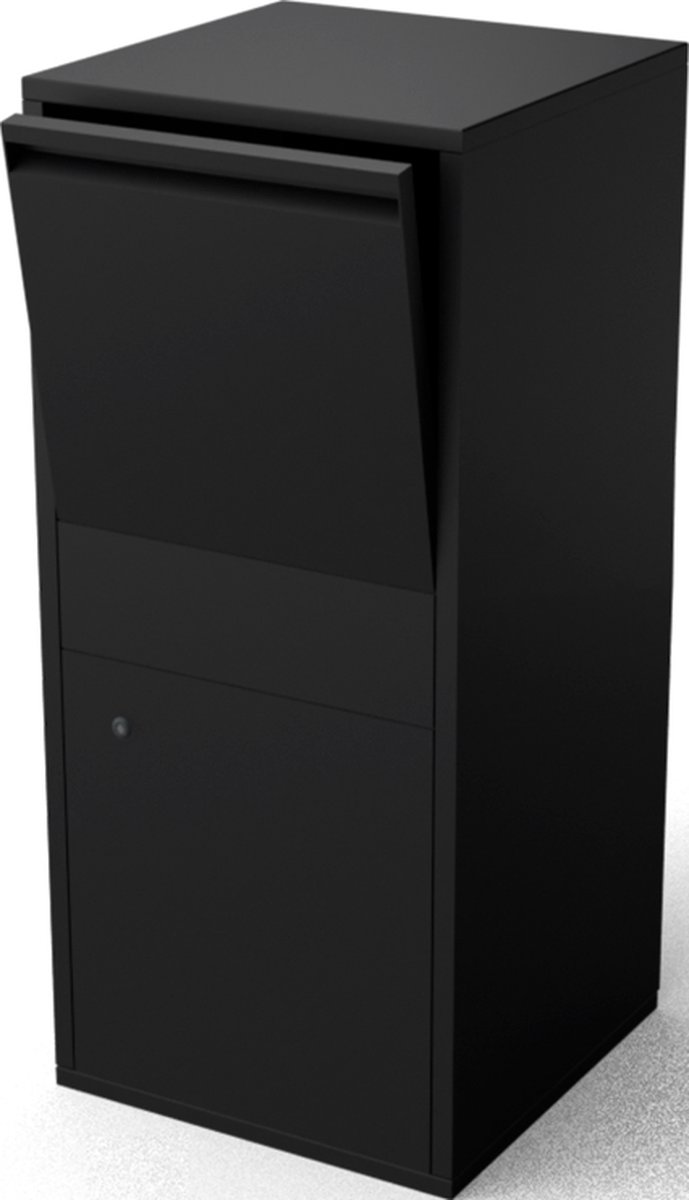 Giftu Pakketbrievenbus Zwart 420x420x950mm (LxBxH) - Materiaaldikte 2mm - Inclusief 2 Sleutels - Afmetingen pakket 340x340x310mm