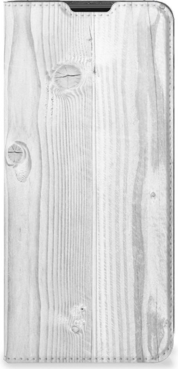 Motorola Moto G51 5G Book Wallet Case White Wood