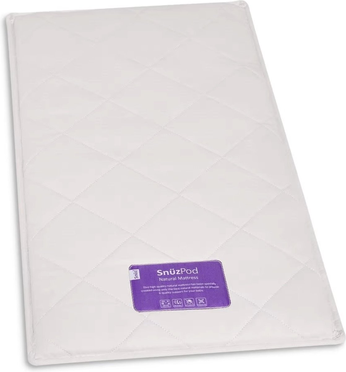 Snuz Pod 4 Baby Cot Mattress 40 cm x 75.5 cm Premium Foam Mattress with 3D Mesh Cover Expert Recommended Support for Newborns, White