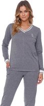 Doctor Nap Katoenen Pyjama Queen Dames Volwassenen Queen Dark Grey PM.4504 XL