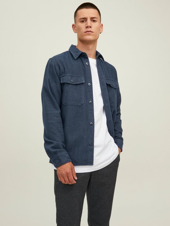 JACK JONES JPRMARK TWILL OVERSHIRT L S SN Heren Overhemd Maat