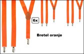 6x Bretel Oranje 30mm - Koningsdag Holland festival thema feest fun