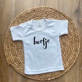Baby t-shirt - Boefje - Wit - Maat 68 - Baby Boy - Jongen - Cadeau - Dreumes - Babykleding - Korte mouw