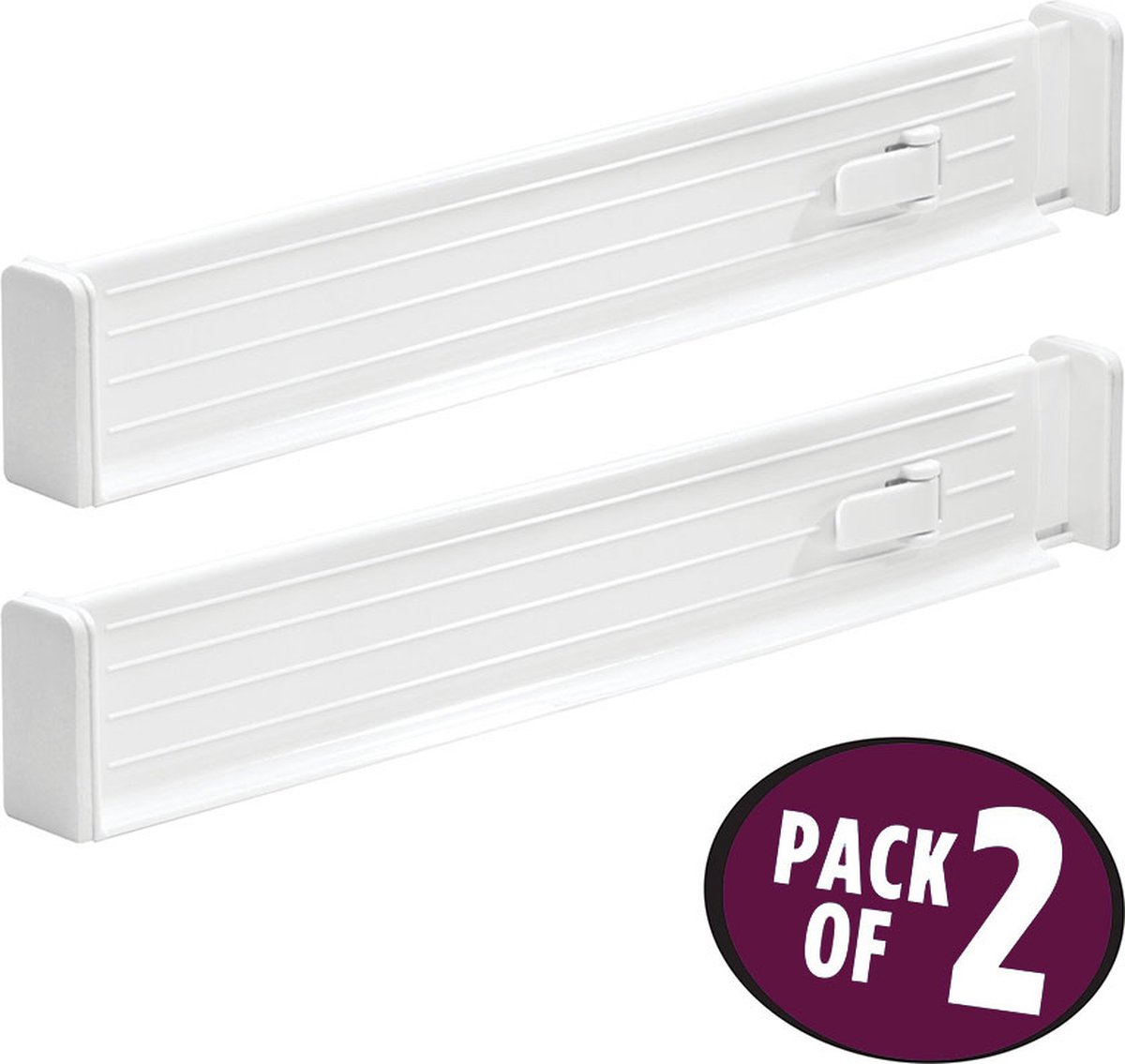 iDesign Ladeverdeler uitschuifbaar 6.5 cm hoog 2 stuks