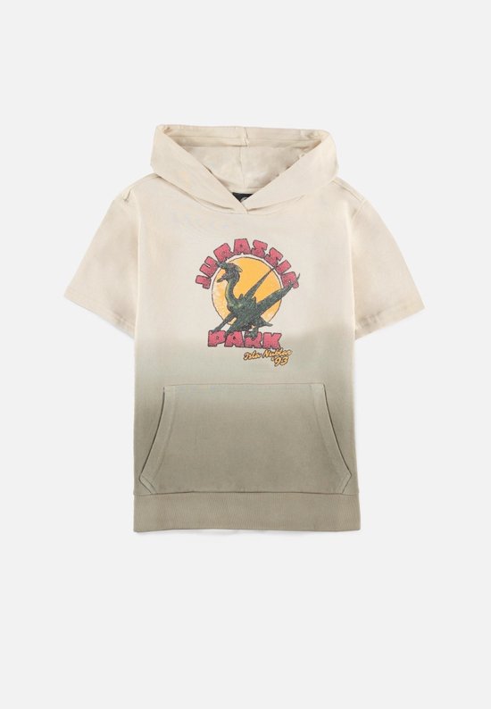 Jurassic Park Kinder hoodie/trui -Kids 158/164- Dip-Dye Isla Nublar '93 Creme/Groen