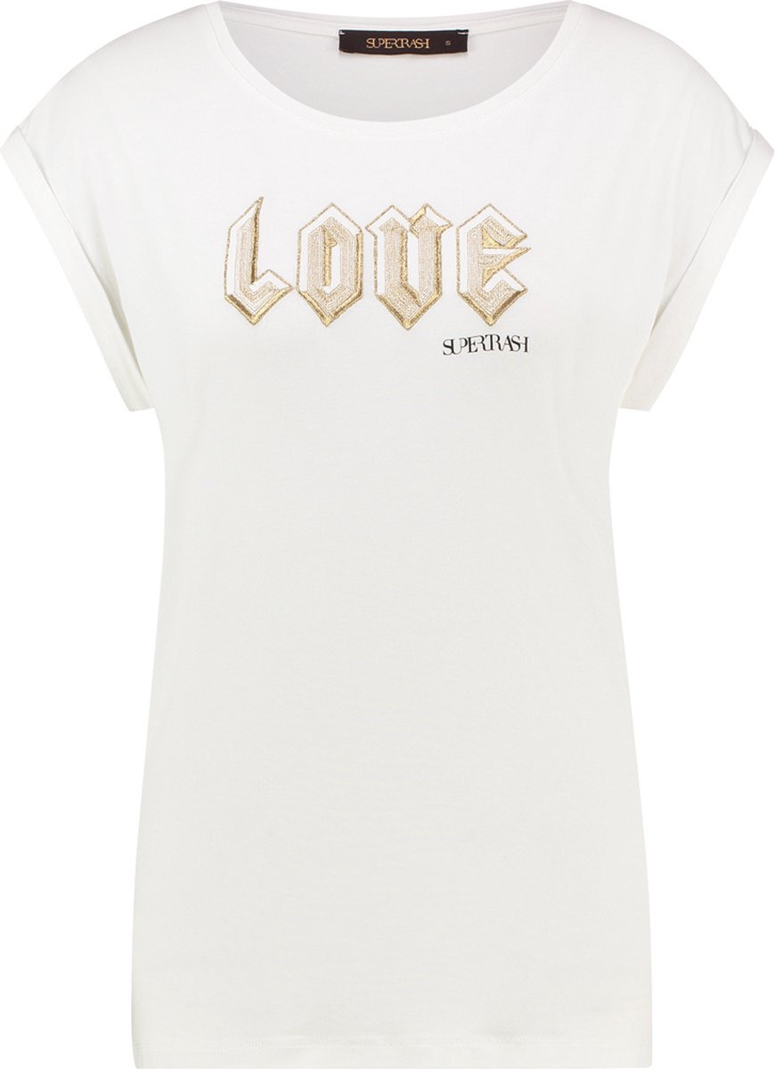 Supertrash - T-Shirt - T Shirt Dames - Love - Wit - Maat M