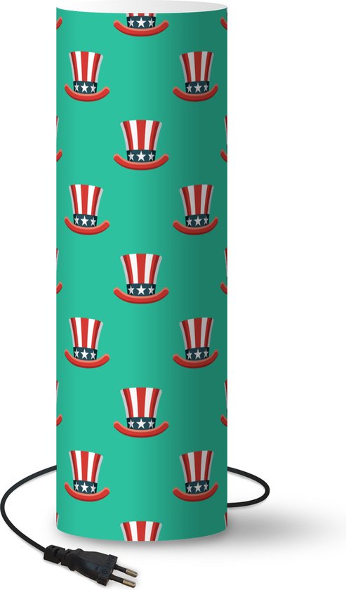 Lamp – Nachtlampje – Tafellamp slaapkamer – Design – Amerika – Vlag – 60 cm hoog – Ø19 cm – Inclusief LED lamp