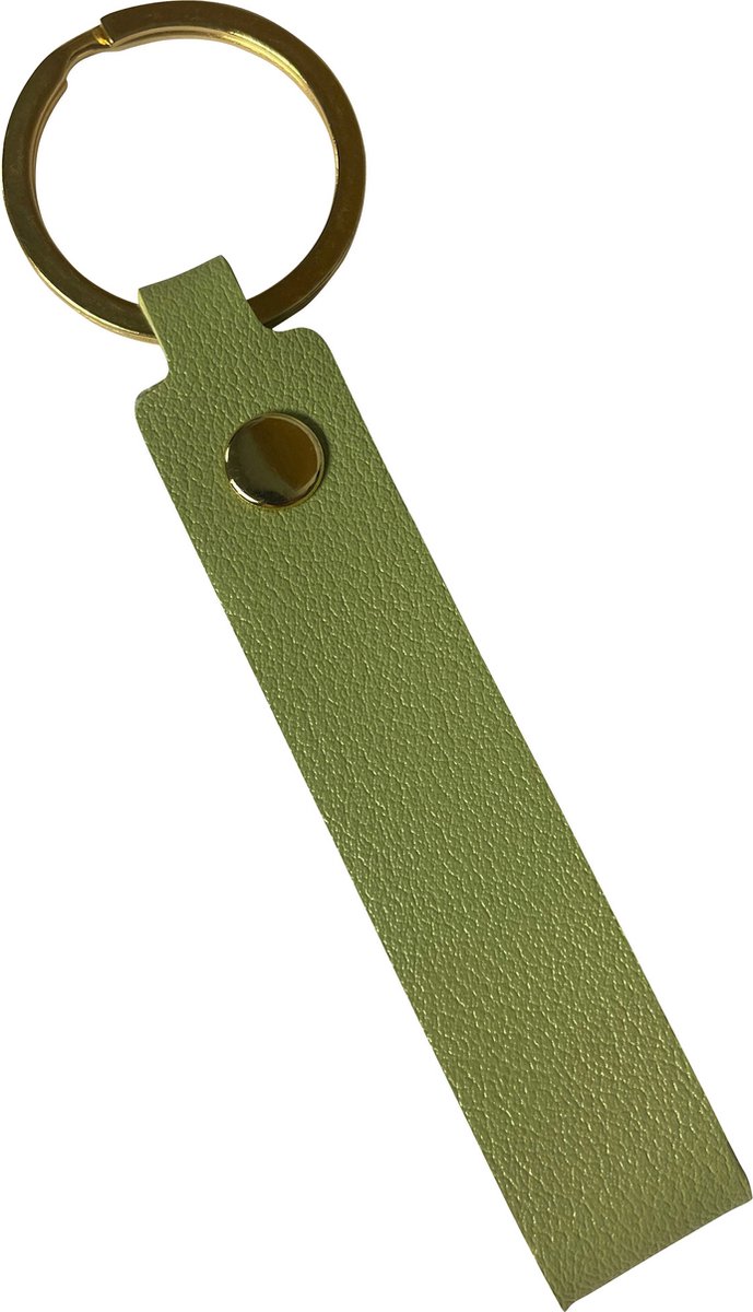 Sleutelhanger Leer met Sleutelring Sleutelhanger Auto Sleutelhanger Leer Dun - Groen