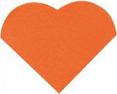 Servetten hartvormig oranje - servet - hart - oranje - EK - WK - trouwen - koningsdag