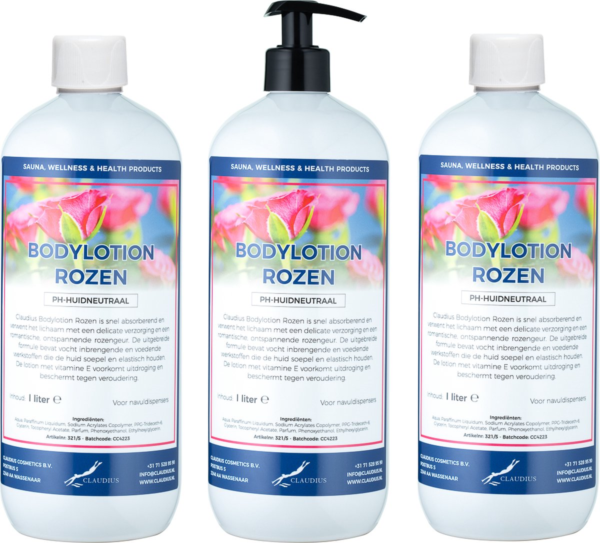 Goedkoopste Bodylotion Rozen 1 Liter - set van 3 stuks