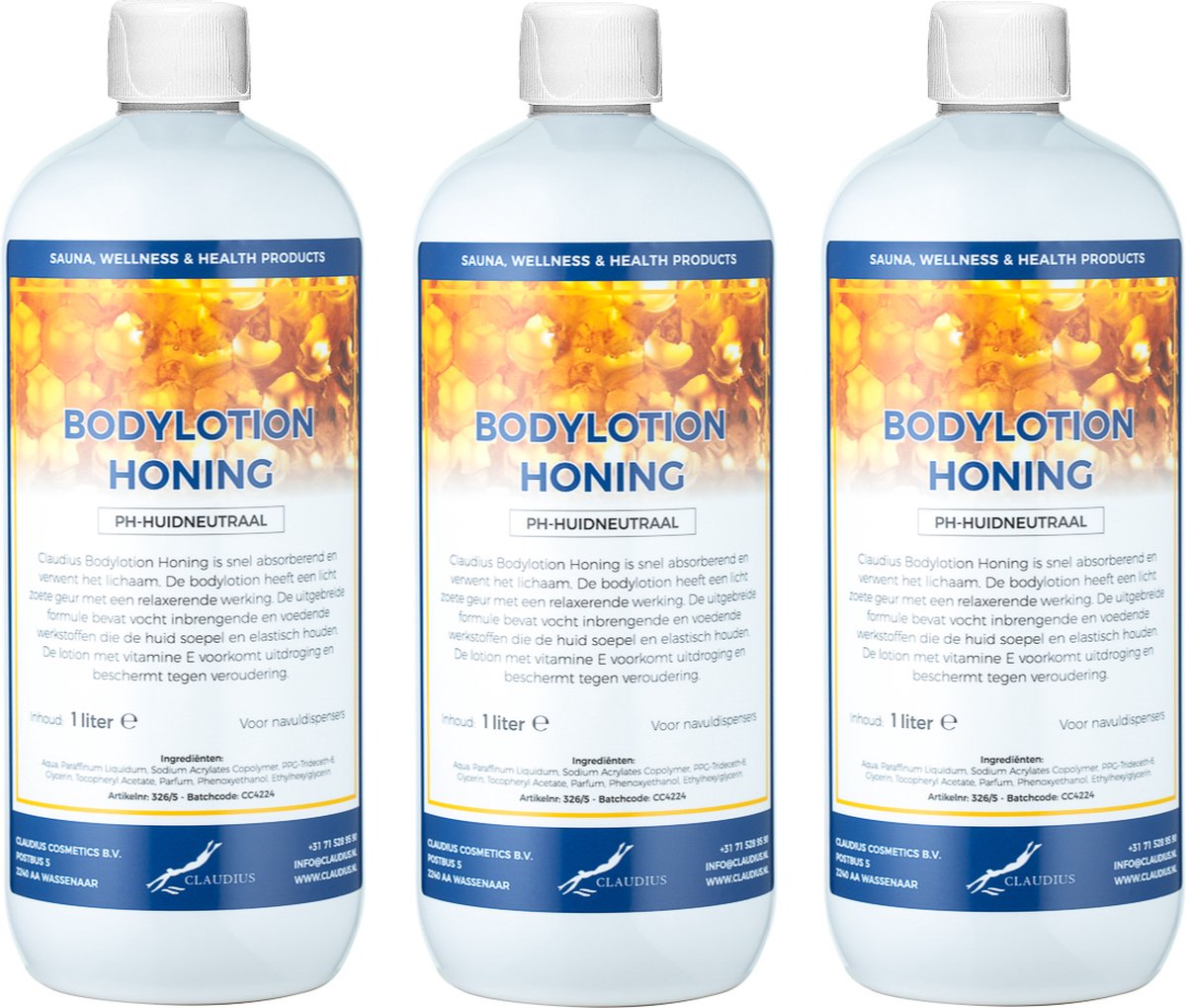 Goedkoopste Bodylotion Honing 1 Liter - set van 3 stuks
