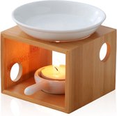 Zenful Oliebrander - Geurbrander - Wax brander - Voor Geurolie / Etherische olie - Hout - Cozy Bamboe Wood