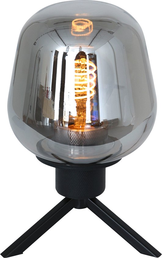 Steinhauer - Tafellamp - Zwart - E27 - Voor Binnen - Glas - Woonkamer - Eetkamer