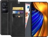 Xiaomi Poco F4 Bookcase hoesje - Just in Case - Effen Zwart - Kunstleer