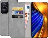 Xiaomi Poco F4 Bookcase hoesje - Just in Case - Effen Grijs - Kunstleer