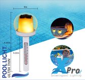 XPRO POOL | Solar zwembadlamp met thermometer ( met vuur vlammetje )