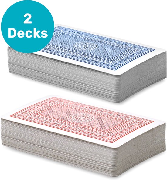Afbeelding van het spel Speelkaarten - 2 pack - 2x 56 kaarten - Standaard maat - Volwassen - Pokerkaarten - Playing-cards