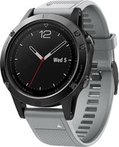 Siliconen Smartwatch bandje - Geschikt voor  Garmin Fenix 5 / 6 siliconen bandje - grijs - Horlogeband / Polsband / Armband