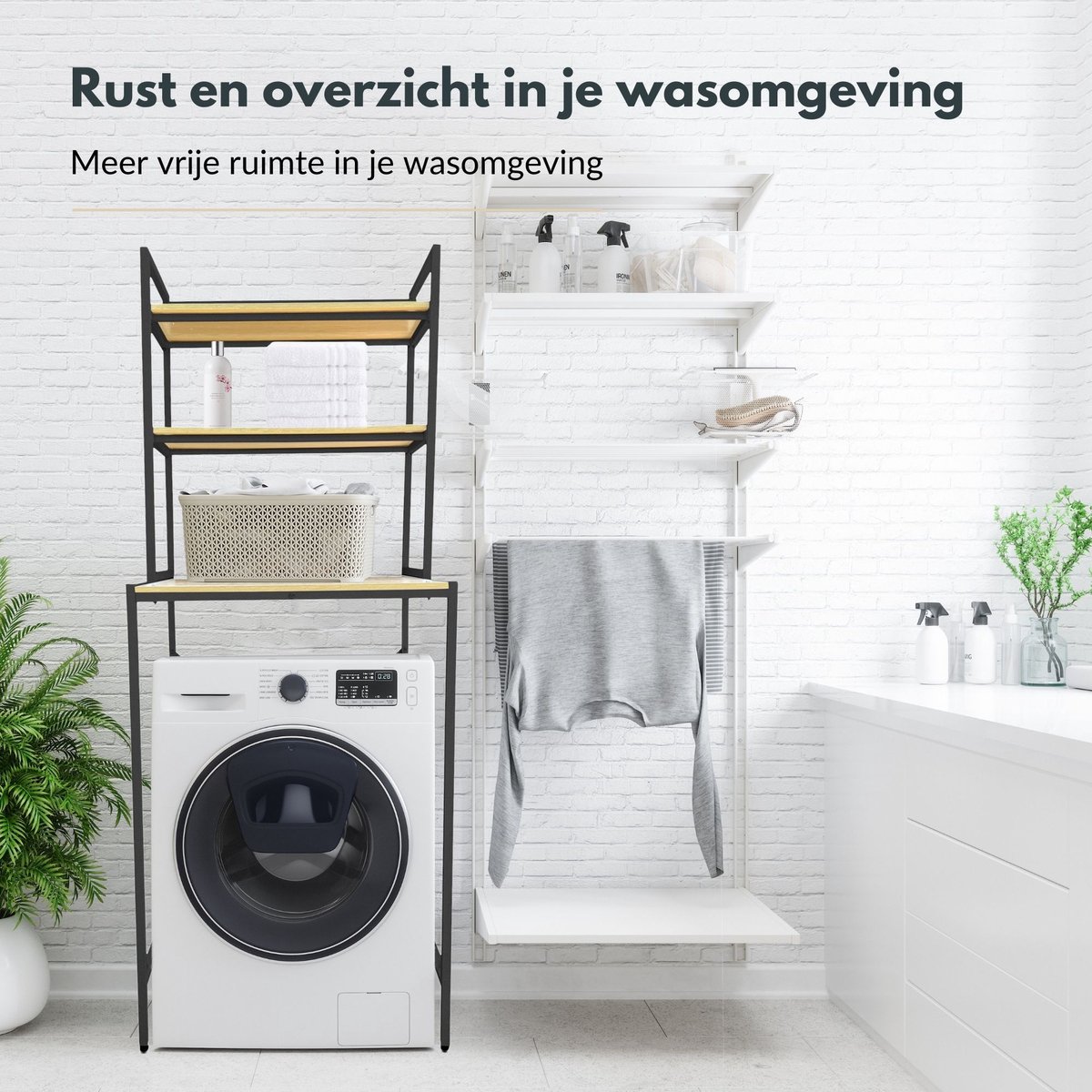 NØRSON Wasmachine en Droger Ombouw - Wasmachine Kast en Meubel - Opbergrek  voor boven... | bol.com