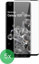 Geschikt Voor: Samsung Galaxy S20 Ultra Full Screenprotector 5x - screen protector - volledige glas - bescherming - beschermglas - ZT Accessoires