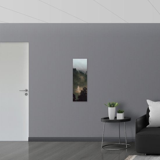 WallClassics - Dibond - Route entre Montagnes - Photo 30x90 cm sur Aluminium (Avec Système d'accrochage)