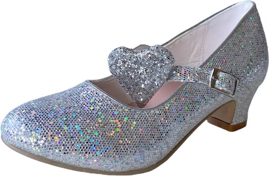 Elsa en Anna schoenen hartje zilver Prinsessen schoenen - maat 30  (binnenmaat 19,5 cm)... | bol.com