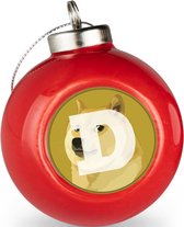 Dogecoin kerstbal rood |set van 2 DOGE kerstballen |Crypto kerstballen set van 2 stuks| Dogecoin cadeau| Crypto cadeau| Bitcoin cadeau