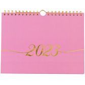 Familie weekplanner 2023 | Planner l Kalender | Met stickervel | Jaarplanner | Inclusief standaard om rechtop neer te zetten | A4 formaat | Roze | FSC-keurmerk | 29.7 x 21.5 x 1.5 cm