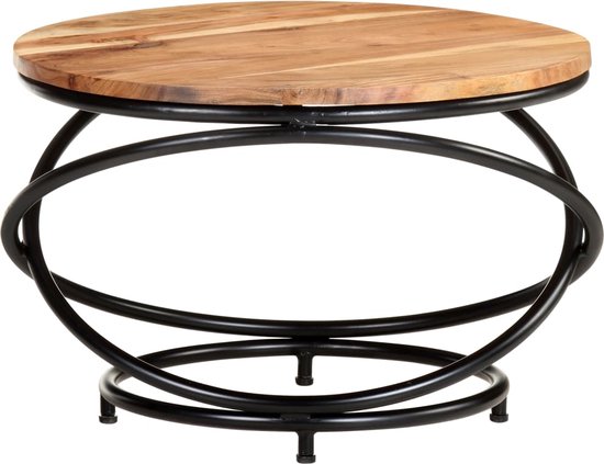 vidaXL Tuinbijzettafel rond 70x75 cm massief acaciahout