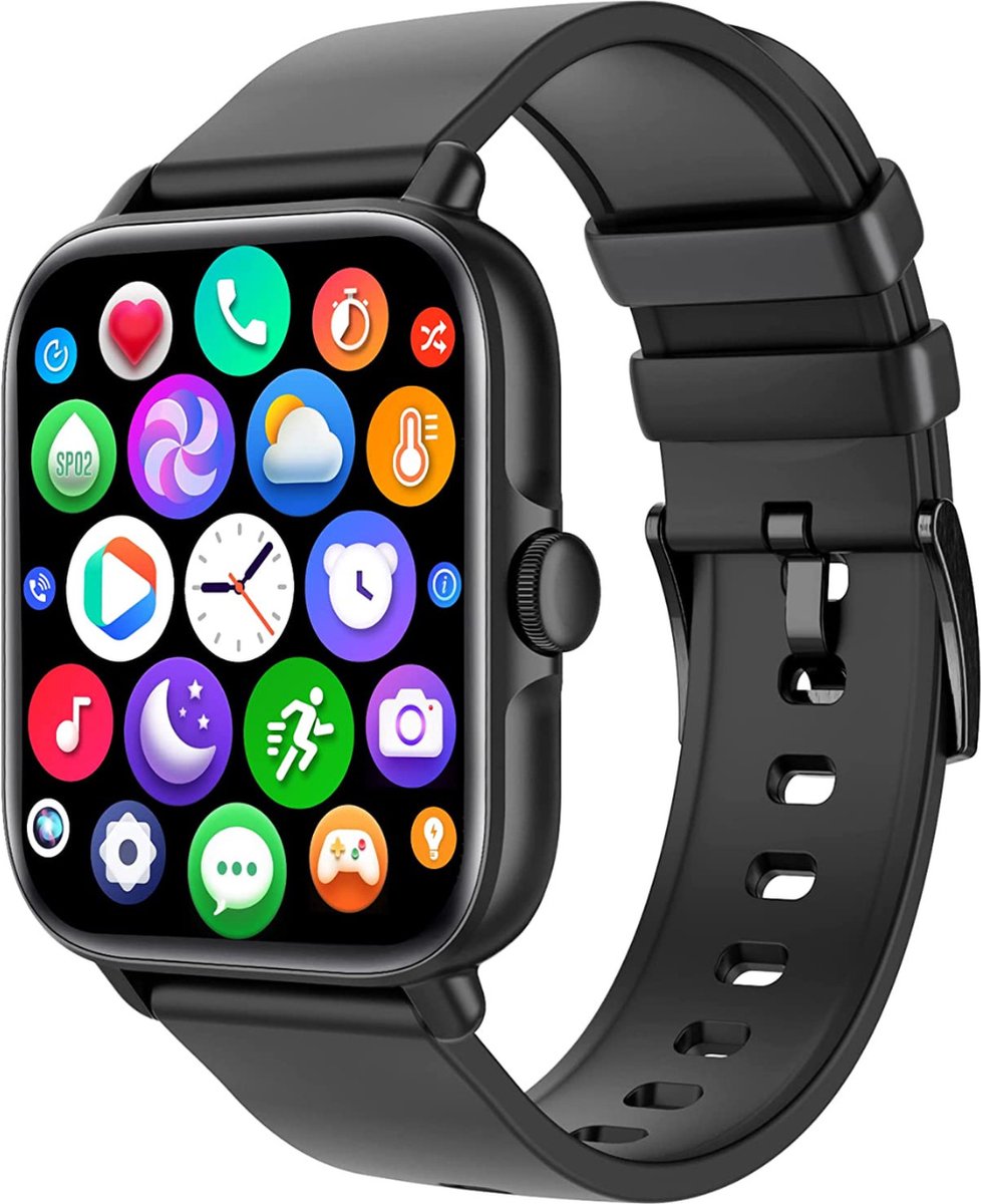 Fance Smartwatch - Zwart - Smartwatch Heren & Dames - HD Touchscreen -  Horloge -... | bol
