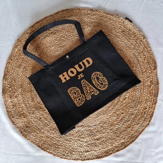 Vilten tassen bedrukken | Vilten Shopper zwart | vanaf 100 stuks