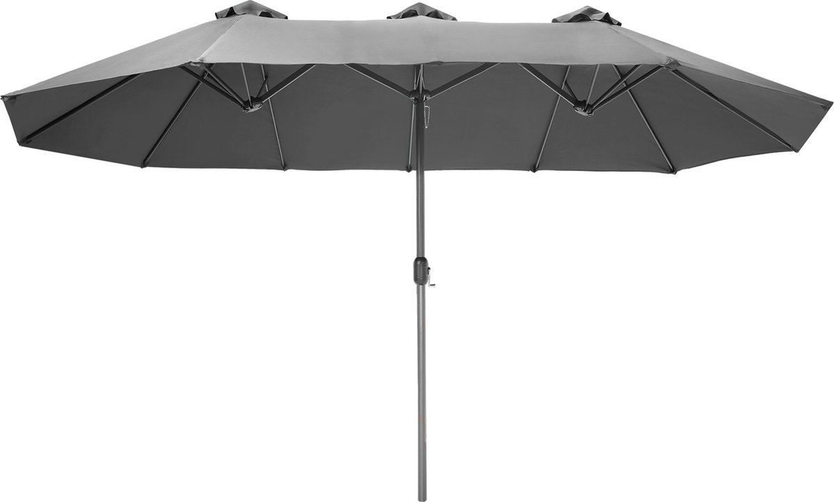 tectake® - Dubbele parasol Silia - Terrasparasol - XXL-parasol - grijs - 404256 - Tectake