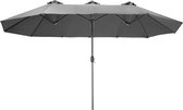 tectake® - Dubbele parasol Silia - Terrasparasol - XXL-parasol - grijs - 404256