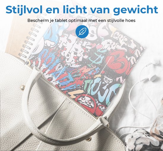 Housse de tablette adaptée pour Lenovo Tab M10 3e génération (TB-328F) Housse à trois volets avec fonction auto/réveil - 10,1 pouces - Graffiti
